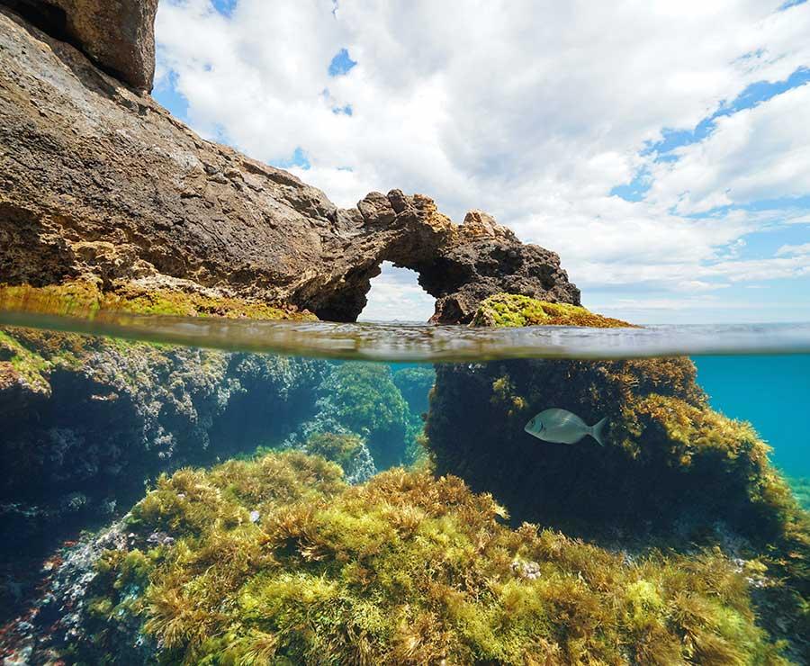 Natural rock formation Mediterranean sea