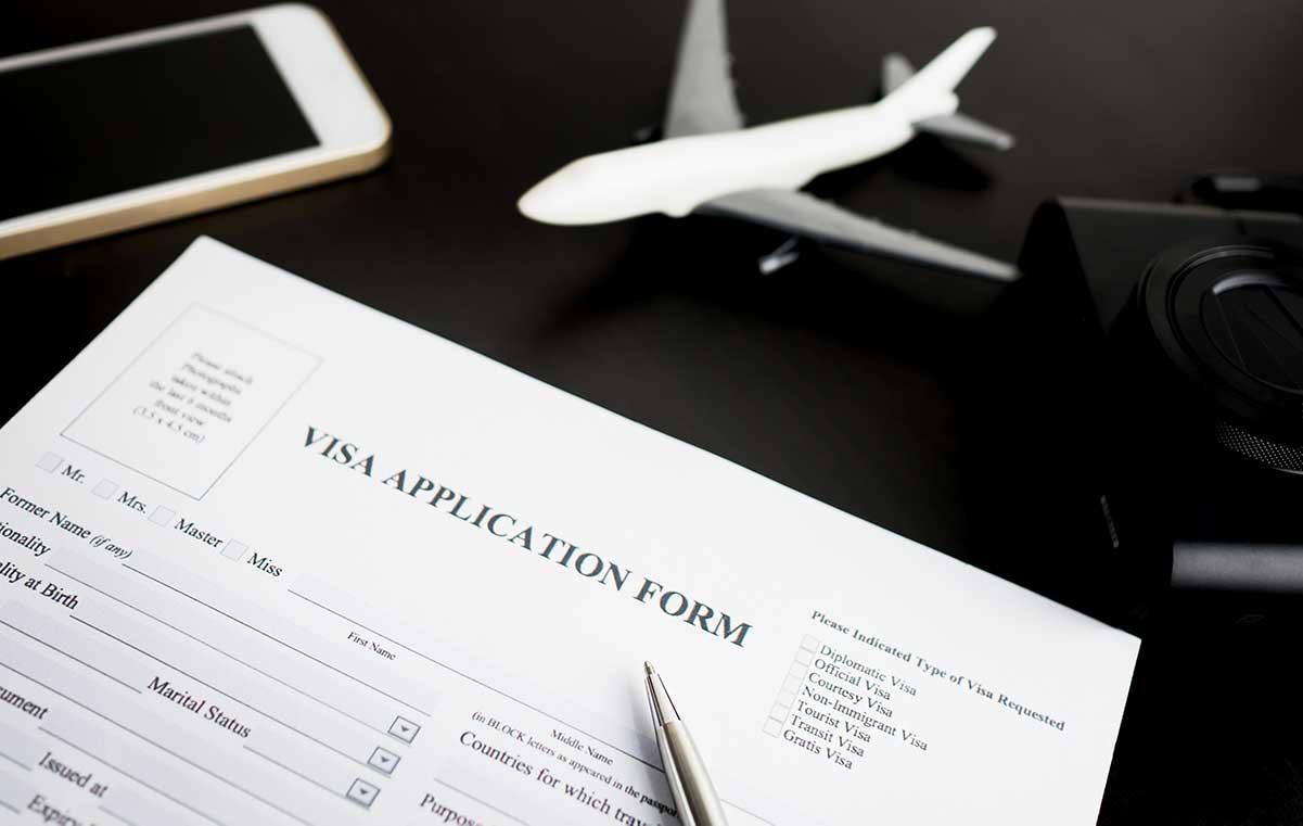 A Visa application form