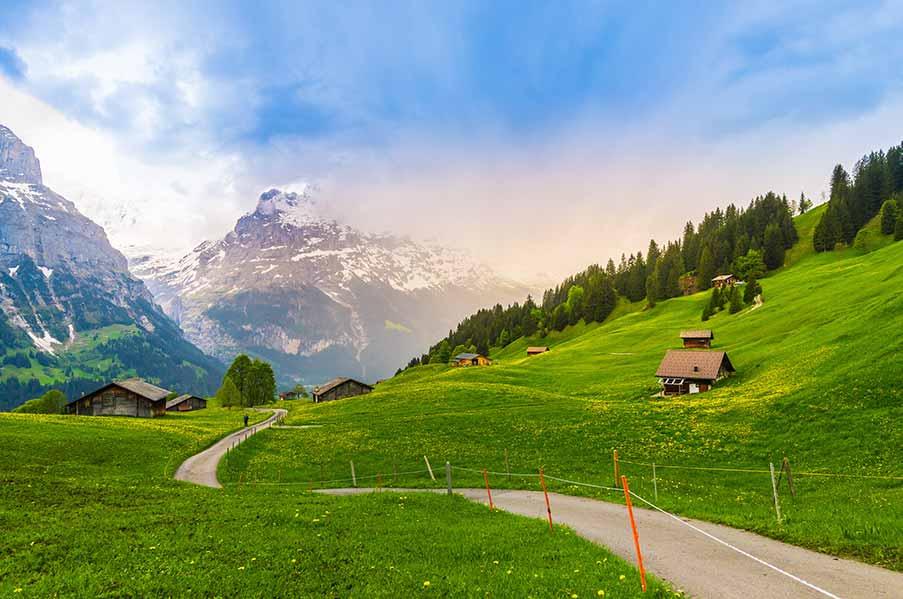 A beautiful landscape in Switzerland