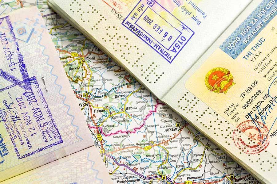 Vietnam visa stamps